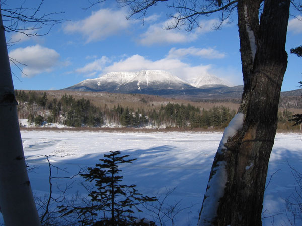 The view of Mt Katahdin as we hiked out.