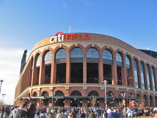 The exterior facade of Citi Field was modelled after old Ebbets Field.