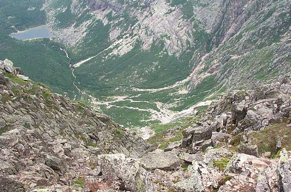  What you see when you look down from the summit.
