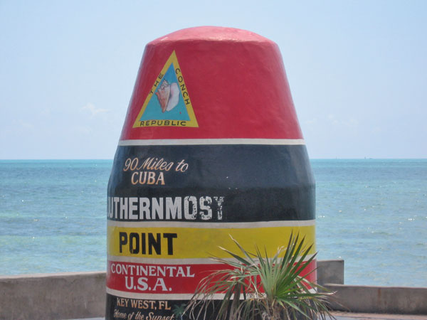 The buoy marking the southernmost point in the USA.