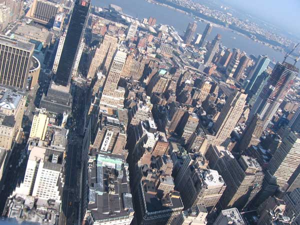 A view from the top of the Empire State Building.